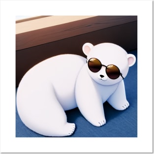 Cool Kid Polar Bear Wearing Sunglasses Posters and Art